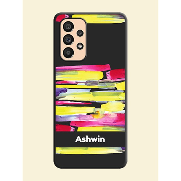 Brush Coloured on Space Black Personalized Soft Matte Phone Covers - Galaxy A53 5G Brush Coloured on Space Black Personalized Soft Matte Phone Covers - Galaxy A53 5G