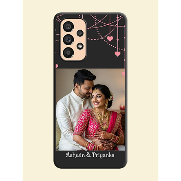 Pink Love Hangings with Text on Space Black Custom Soft Matte Back Cover - Galaxy A53 5G Pink Love Hangings with Text on Space Black Custom Soft Matte Back Cover - Galaxy A53 5G