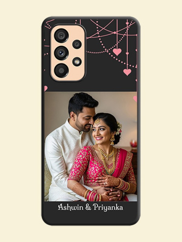 Pink Love Hangings with Text on Space Black Custom Soft Matte Back Cover - Galaxy A53 5G