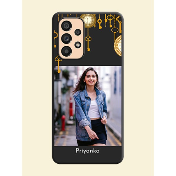 Decorative Design with Text on Space Black Custom Soft Matte Back Cover - Galaxy A53 5G Decorative Design with Text on Space Black Custom Soft Matte Back Cover - Galaxy A53 5G