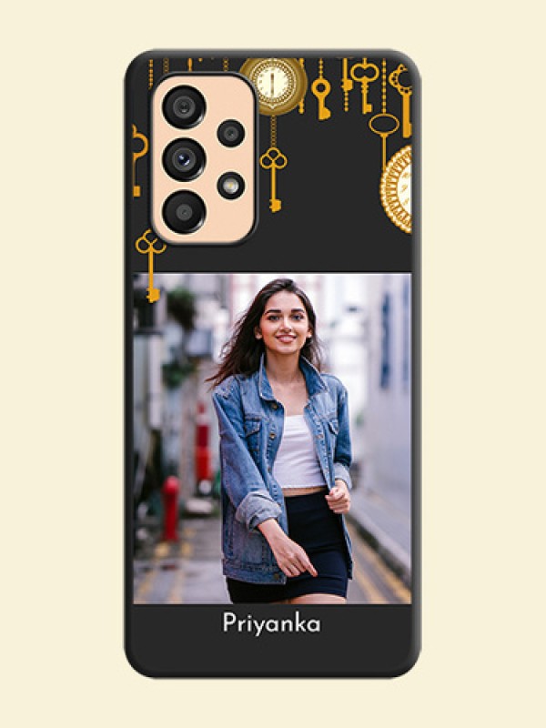 Decorative Design with Text on Space Black Custom Soft Matte Back Cover - Galaxy A53 5G
