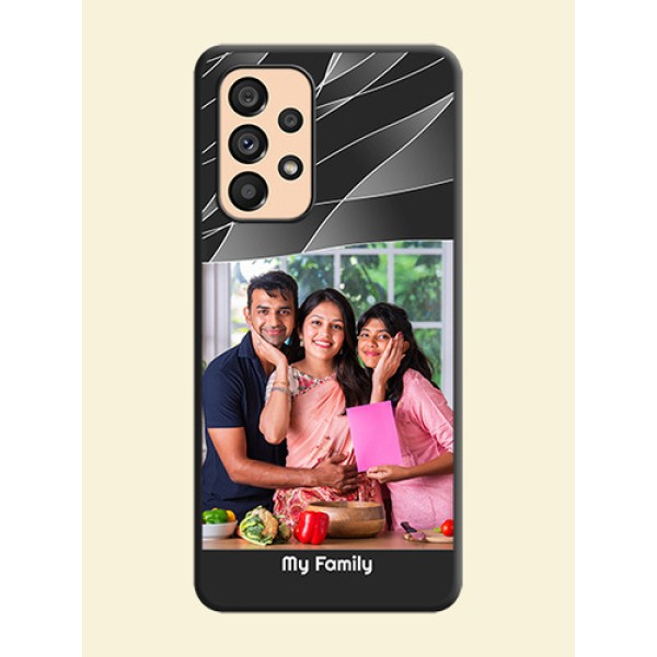 Mixed Wave Lines on Photo on Space Black Soft Matte Mobile Cover - Galaxy A53 5G Mixed Wave Lines on Photo on Space Black Soft Matte Mobile Cover - Galaxy A53 5G