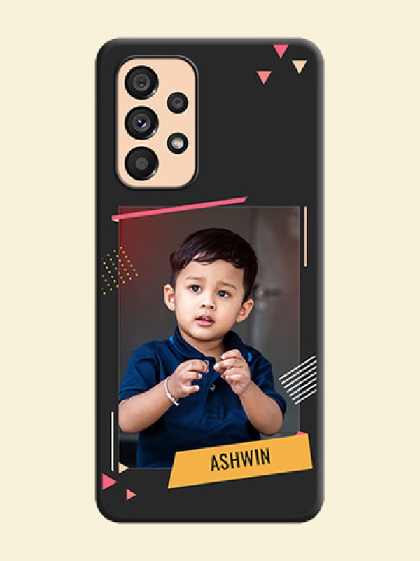 Photo Frame with Triangle Small Dots on Photo on Space Black Soft Matte Back Cover - Galaxy A53 5G
