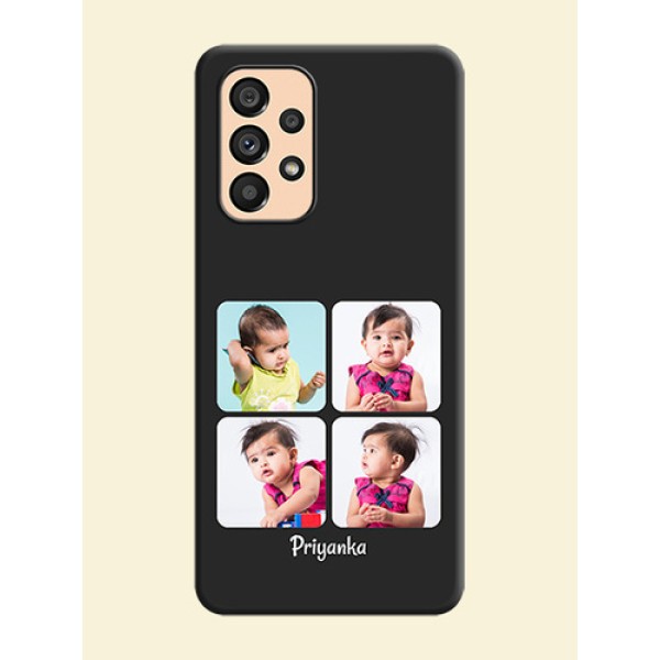 Floral Art with 6 Image Holder on Photo on Space Black Soft Matte Mobile Case - Galaxy A53 5G Floral Art with 6 Image Holder on Photo on Space Black Soft Matte Mobile Case - Galaxy A53 5G