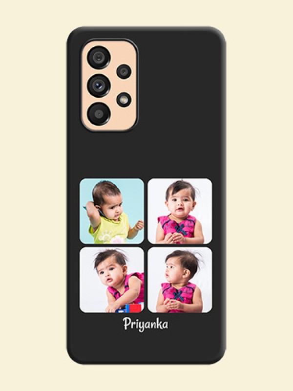Floral Art with 6 Image Holder on Photo on Space Black Soft Matte Mobile Case - Galaxy A53 5G