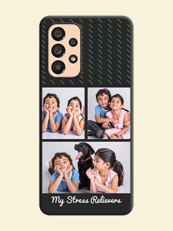 Cross Dotted Pattern with 2 Image Holder  on Personalised Space Black Soft Matte Cases - Galaxy A53 5G