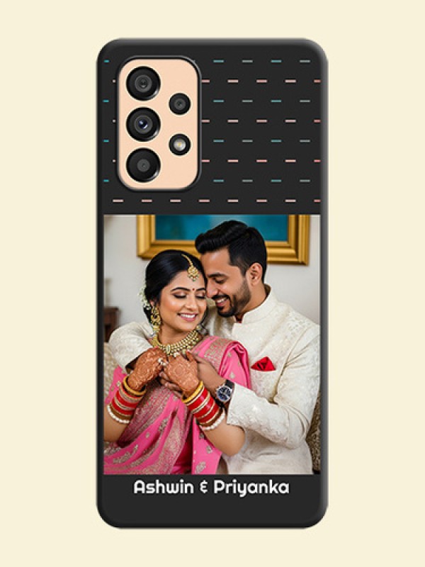 Line Pattern Design with Text on Space Black Custom Soft Matte Phone Back Cover - Galaxy A53 5G