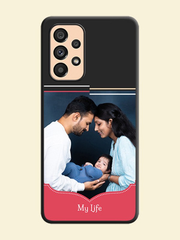 Classic Plain Design with Name on Photo on Space Black Soft Matte Phone Cover - Galaxy A53 5G
