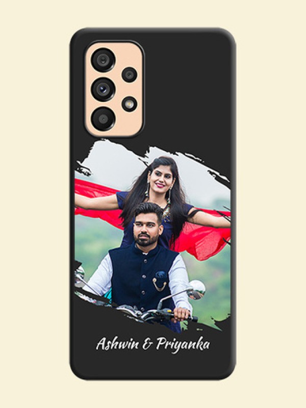 Grunge Brush Strokes on Photo on Space Black Soft Matte Back Cover - Galaxy A53 5G