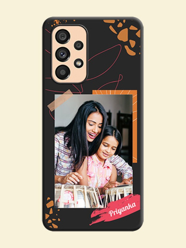 Orange Photo Frame on Space Black Custom Soft Matte Phone Back Cover - Galaxy A53 5G