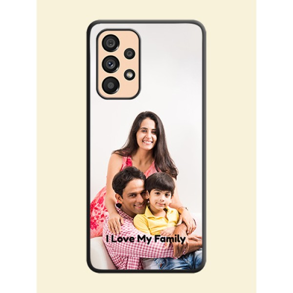 Full Single Pic Upload With Text On Space Black Personalized Soft Matte Phone Covers -Samsung Galaxy A53 5G Full Single Pic Upload With Text On Space Black Personalized Soft Matte Phone Covers -Samsung Galaxy A53 5G