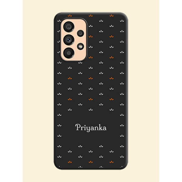 Simple Pattern With Custom Text On Space Black Personalized Soft Matte Phone Covers -Samsung Galaxy A53 5G Simple Pattern With Custom Text On Space Black Personalized Soft Matte Phone Covers -Samsung Galaxy A53 5G