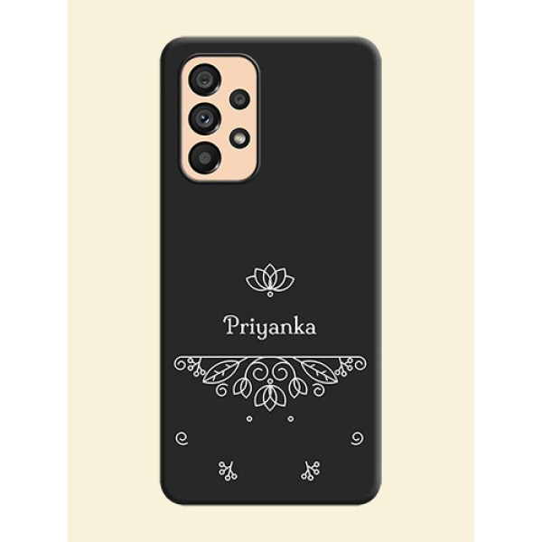 Lotus Garden Custom Text On Space Black Personalized Soft Matte Phone Covers -Samsung Galaxy A53 5G Lotus Garden Custom Text On Space Black Personalized Soft Matte Phone Covers -Samsung Galaxy A53 5G
