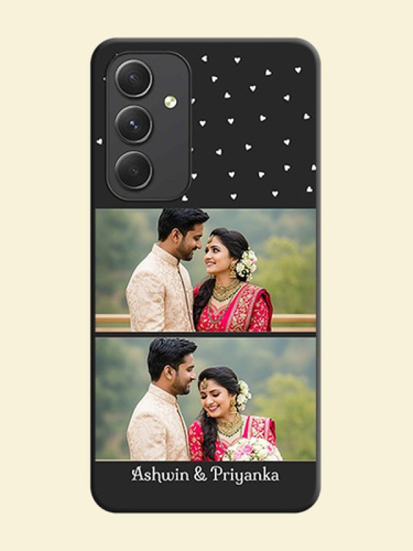 Miniature Love Symbols with Name on Space Black Custom Soft Matte Back Cover - Galaxy A54 5G