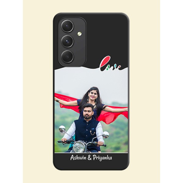 Fall in Love Pattern with Picture on Photo on Space Black Soft Matte Mobile Case - Galaxy A54 5G Fall in Love Pattern with Picture on Photo on Space Black Soft Matte Mobile Case - Galaxy A54 5G