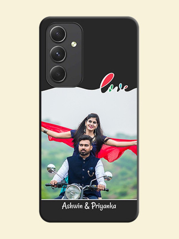 Fall in Love Pattern with Picture on Photo on Space Black Soft Matte Mobile Case - Galaxy A54 5G