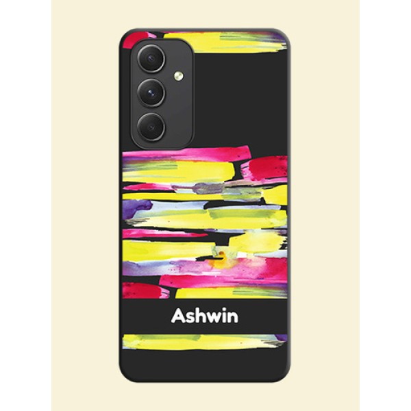 Brush Coloured on Space Black Personalized Soft Matte Phone Covers - Galaxy A54 5G Brush Coloured on Space Black Personalized Soft Matte Phone Covers - Galaxy A54 5G