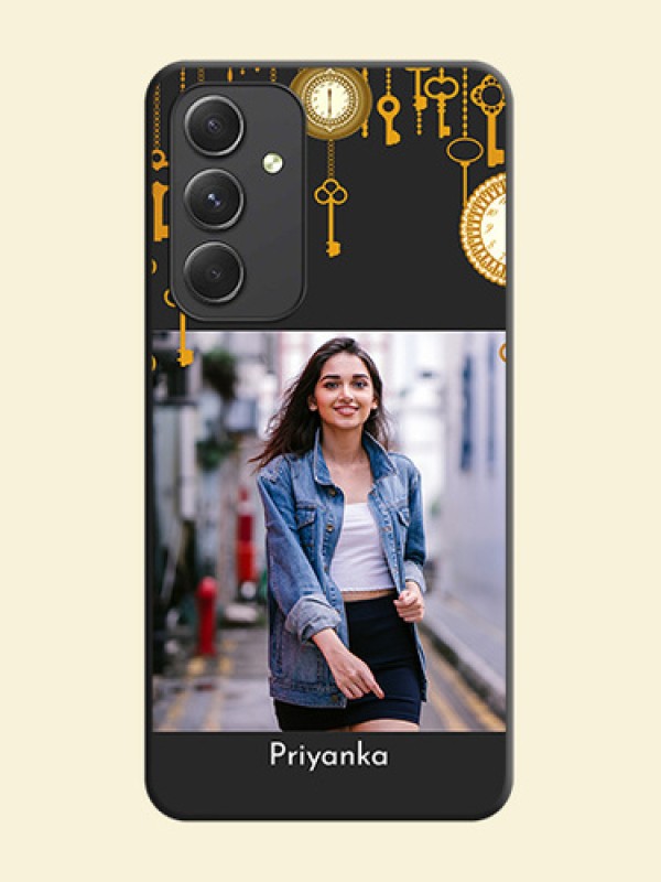 Decorative Design with Text on Space Black Custom Soft Matte Back Cover - Galaxy A54 5G