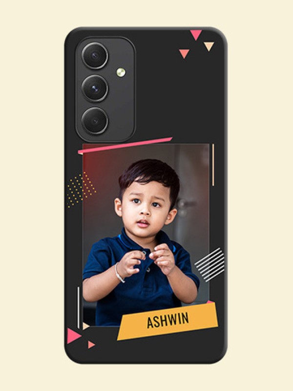 Photo Frame with Triangle Small Dots on Photo on Space Black Soft Matte Back Cover - Galaxy A54 5G