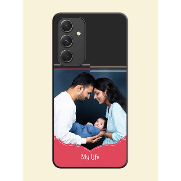 Classic Plain Design with Name on Photo on Space Black Soft Matte Phone Cover - Galaxy A54 5G Classic Plain Design with Name on Photo on Space Black Soft Matte Phone Cover - Galaxy A54 5G