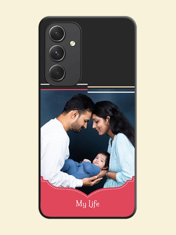 Classic Plain Design with Name on Photo on Space Black Soft Matte Phone Cover - Galaxy A54 5G