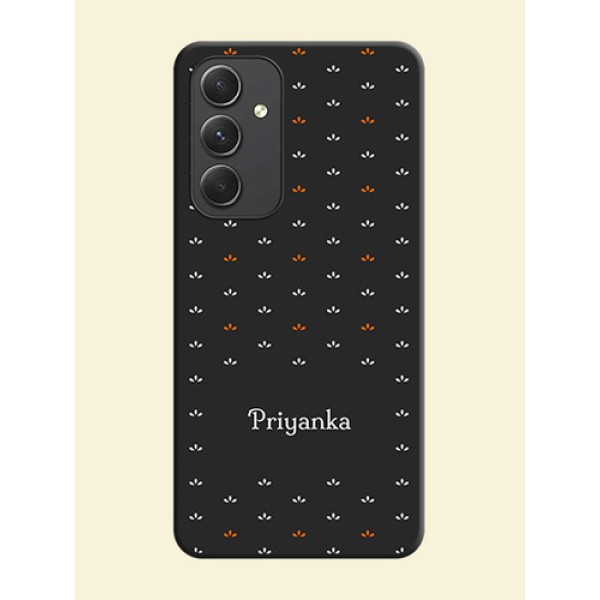 Simple Pattern With Custom Text On Space Black Personalized Soft Matte Phone Covers -Samsung Galaxy A54 5G Simple Pattern With Custom Text On Space Black Personalized Soft Matte Phone Covers -Samsung Galaxy A54 5G