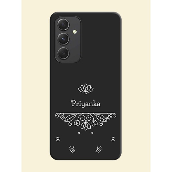 Lotus Garden Custom Text On Space Black Personalized Soft Matte Phone Covers -Samsung Galaxy A54 5G Lotus Garden Custom Text On Space Black Personalized Soft Matte Phone Covers -Samsung Galaxy A54 5G