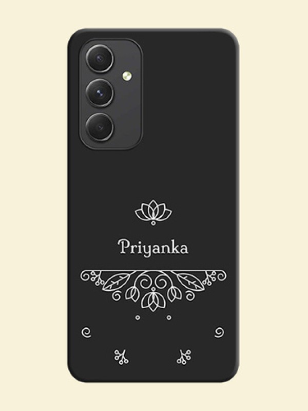 Lotus Garden Custom Text On Space Black Personalized Soft Matte Phone Covers -Samsung Galaxy A54 5G