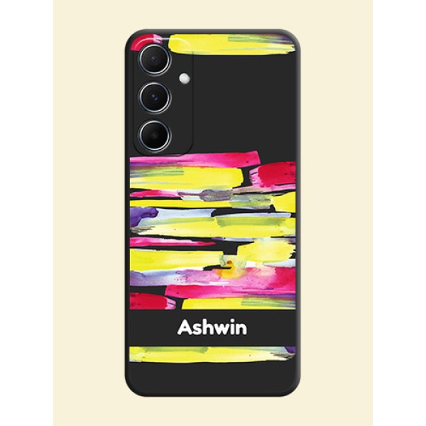 Brush Coloured on Space Black Personalized Soft Matte Phone Covers - Galaxy A55 5G Brush Coloured on Space Black Personalized Soft Matte Phone Covers - Galaxy A55 5G