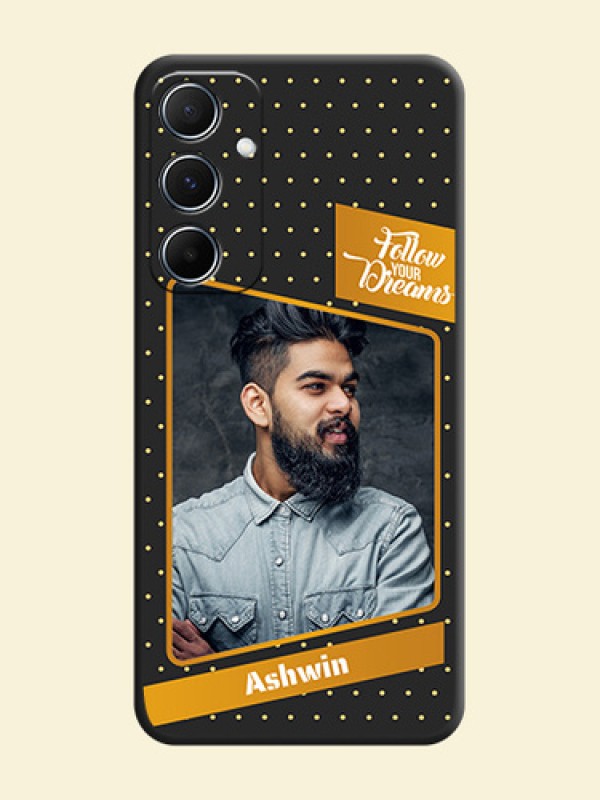 Follow Your Dreams with White Dots on Space Black Custom Soft Matte Phone Cases - Galaxy A55 5G