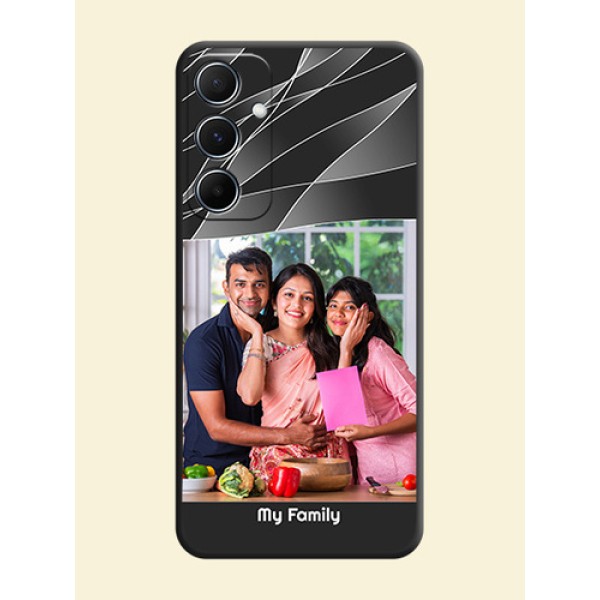 Mixed Wave Lines - Photo on Space Black Soft Matte Mobile Cover - Galaxy A55 5G Mixed Wave Lines - Photo on Space Black Soft Matte Mobile Cover - Galaxy A55 5G