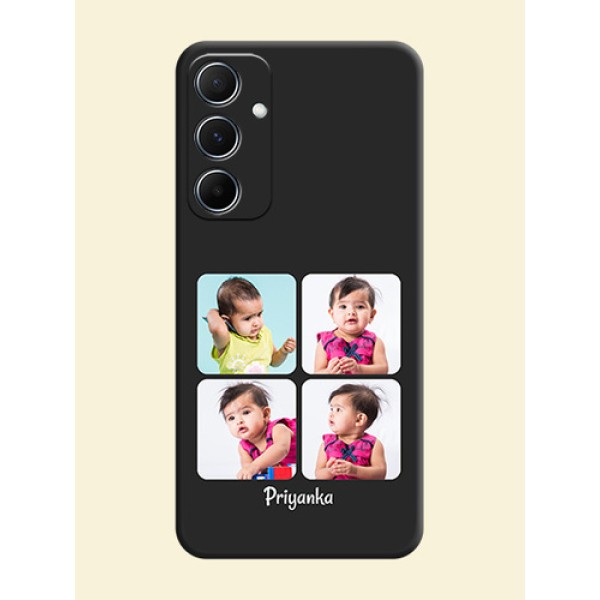 Floral Art with 6 Image Holder - Photo on Space Black Soft Matte Mobile Case - Galaxy A55 5G Floral Art with 6 Image Holder - Photo on Space Black Soft Matte Mobile Case - Galaxy A55 5G