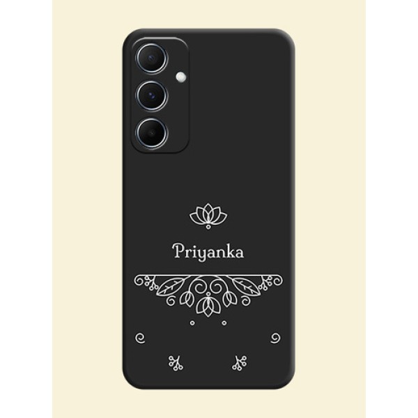 Lotus Garden Custom Text On Space Black Personalized Soft Matte Phone Covers - Galaxy A55 5G Lotus Garden Custom Text On Space Black Personalized Soft Matte Phone Covers - Galaxy A55 5G