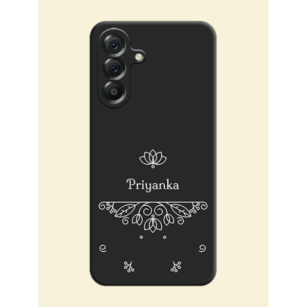 Lotus Garden Custom Text On Space Black Custom Soft Matte Mobile Back Cover - Samsung Galaxy A56 5G Lotus Garden Custom Text On Space Black Custom Soft Matte Mobile Back Cover - Samsung Galaxy A56 5G