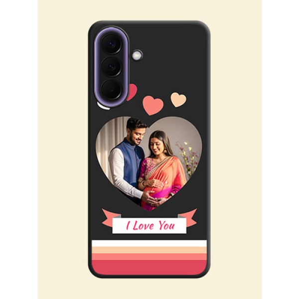 Love Shaped Photo with Colorful Stripes On Space Black Custom Soft Matte Mobile Back Cover - Samsung Galaxy A57 5G Love Shaped Photo with Colorful Stripes On Space Black Custom Soft Matte Mobile Back Cover - Samsung Galaxy A57 5G