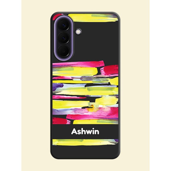 Brush Coloured On Space Black Custom Soft Matte Mobile Back Cover - Samsung Galaxy A57 5G Brush Coloured On Space Black Custom Soft Matte Mobile Back Cover - Samsung Galaxy A57 5G