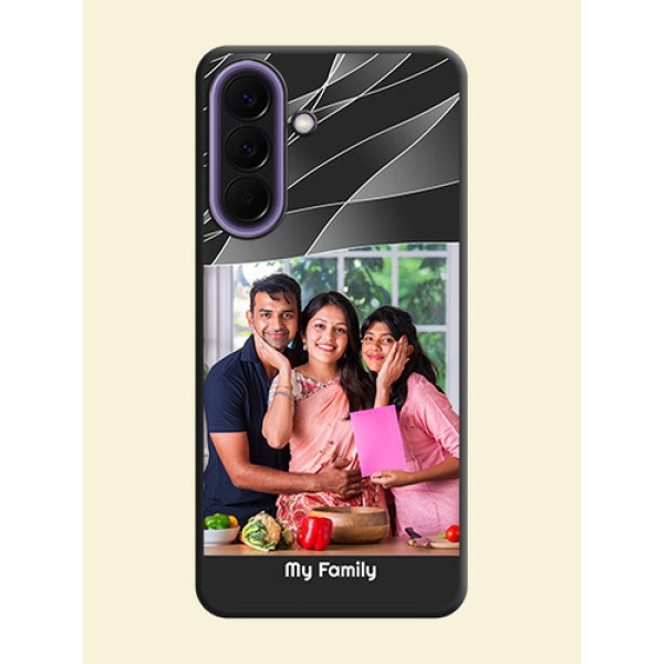 Mixed Wave Lines on Photo On Space Black Custom Soft Matte Mobile Back Cover - Samsung Galaxy A57 5G Mixed Wave Lines on Photo On Space Black Custom Soft Matte Mobile Back Cover - Samsung Galaxy A57 5G