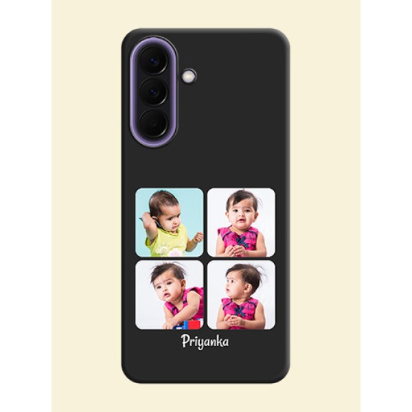 Floral Art with 6 Image Holder on Photo On Space Black Custom Soft Matte Mobile Back Cover - Samsung Galaxy A57 5G Floral Art with 6 Image Holder on Photo On Space Black Custom Soft Matte Mobile Back Cover - Samsung Galaxy A57 5G
