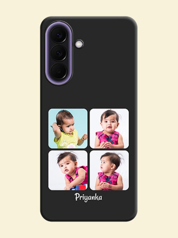 Floral Art with 6 Image Holder on Photo On Space Black Custom Soft Matte Mobile Back Cover - Samsung Galaxy A57 5G