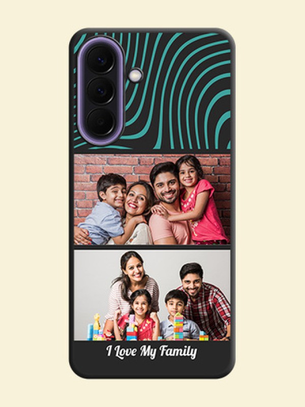 Wave Pattern with 2 Image Holder On Space Black Custom Soft Matte Mobile Back Cover - Samsung Galaxy A57 5G