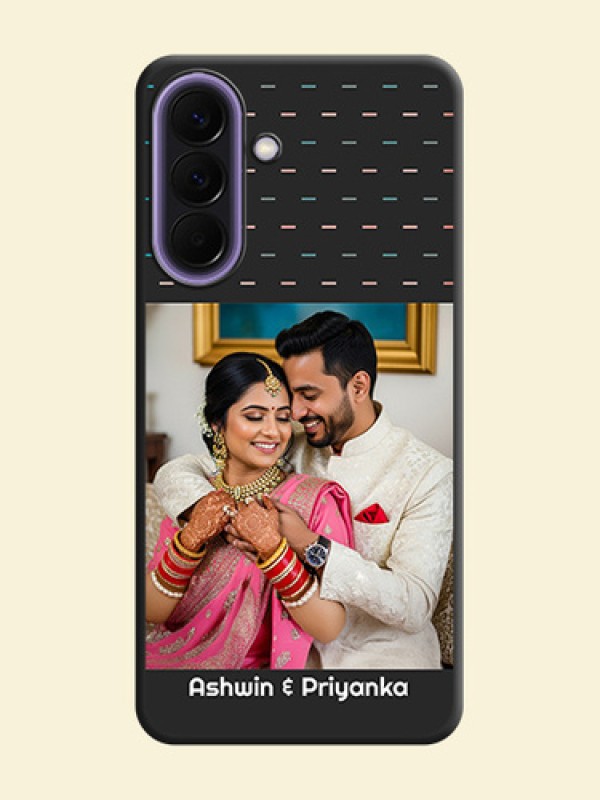 Line Pattern Design with Text On Space Black Custom Soft Matte Mobile Back Cover - Samsung Galaxy A57 5G