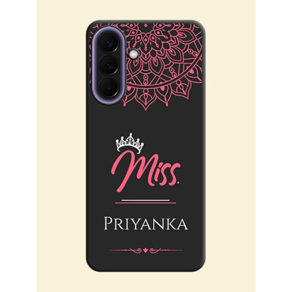 Mrs Name with Floral Design On Space Black Custom Soft Matte Mobile Back Cover - Samsung Galaxy A57 5G Mrs Name with Floral Design On Space Black Custom Soft Matte Mobile Back Cover - Samsung Galaxy A57 5G
