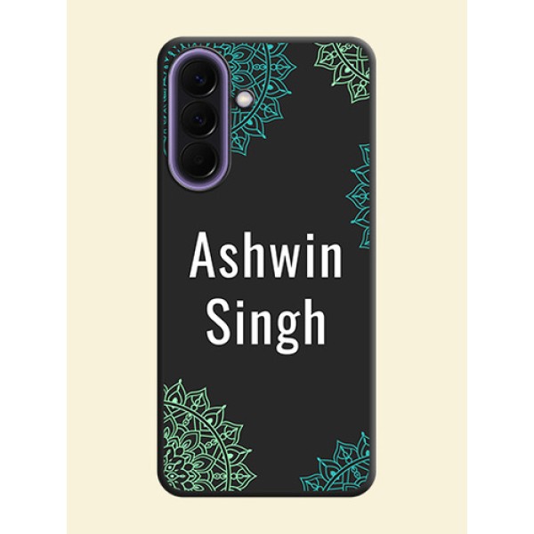 Your Name with Floral Design On Space Black Custom Soft Matte Mobile Back Cover - Samsung Galaxy A57 5G Your Name with Floral Design On Space Black Custom Soft Matte Mobile Back Cover - Samsung Galaxy A57 5G