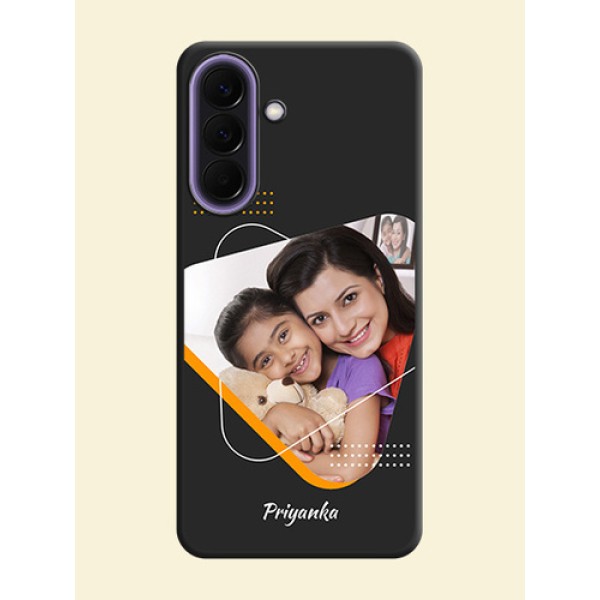 Yellow Triangle on Photo On Space Black Custom Soft Matte Mobile Back Cover - Samsung Galaxy A57 5G Yellow Triangle on Photo On Space Black Custom Soft Matte Mobile Back Cover - Samsung Galaxy A57 5G