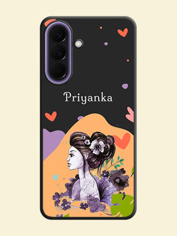 Namecase For Her With Fancy Lady Image On Space Black Custom Soft Matte Mobile Back Cover - Samsung Galaxy A57 5G