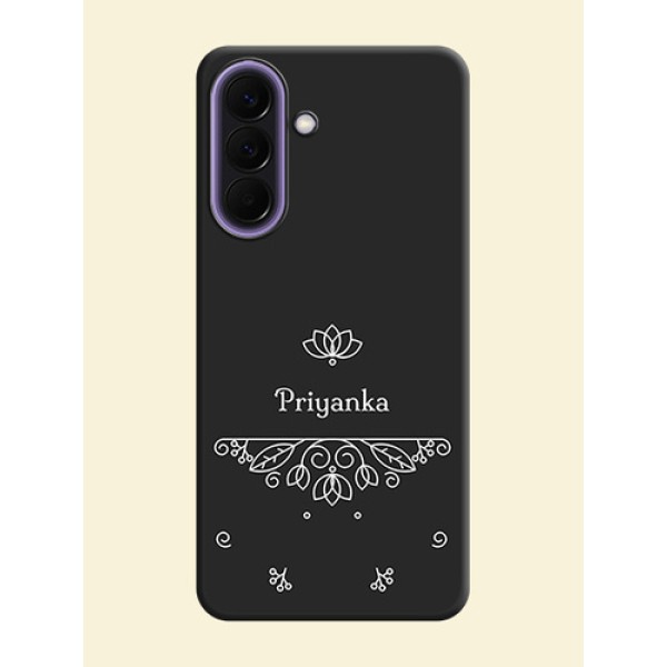 Lotus Garden Custom Text On Space Black Custom Soft Matte Mobile Back Cover - Samsung Galaxy A57 5G Lotus Garden Custom Text On Space Black Custom Soft Matte Mobile Back Cover - Samsung Galaxy A57 5G
