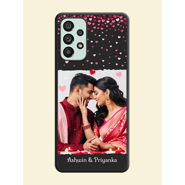 Fall in Love with Your Partner on Photo on Space Black Soft Matte Phone Cover - Galaxy A73 5G Fall in Love with Your Partner on Photo on Space Black Soft Matte Phone Cover - Galaxy A73 5G