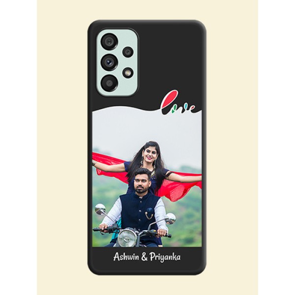 Fall in Love Pattern with Picture on Photo on Space Black Soft Matte Mobile Case - Galaxy A73 5G Fall in Love Pattern with Picture on Photo on Space Black Soft Matte Mobile Case - Galaxy A73 5G