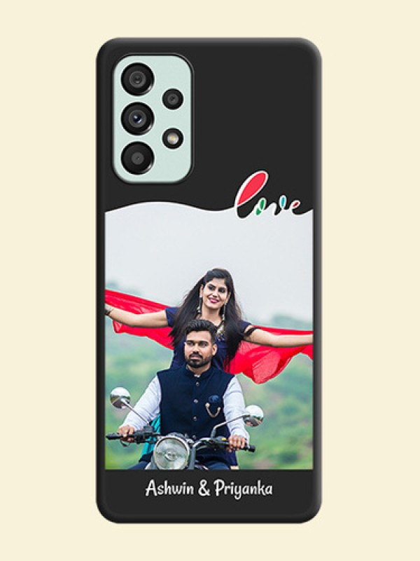 Fall in Love Pattern with Picture on Photo on Space Black Soft Matte Mobile Case - Galaxy A73 5G
