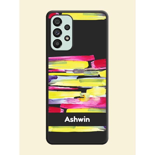 Brush Coloured on Space Black Personalized Soft Matte Phone Covers - Galaxy A73 5G Brush Coloured on Space Black Personalized Soft Matte Phone Covers - Galaxy A73 5G